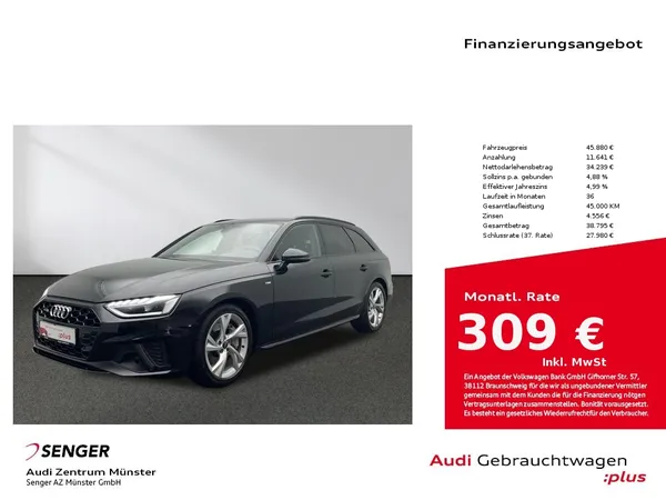 A4 Avant 45 TFSI quattro S line MMI LED AHK 