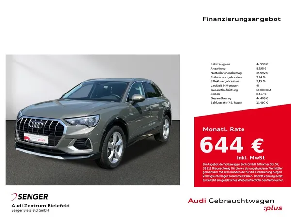 Q3 advanced 35TFSI Sitzheizung MMI LED AHK Temp.