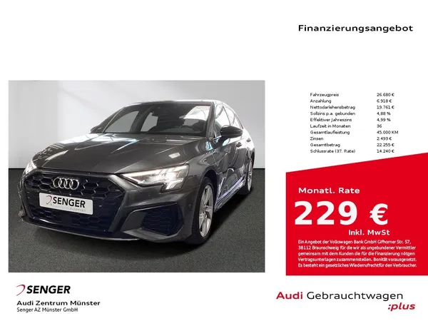 A3 Sportback 45 TFSI e S line MMI Navi LED 