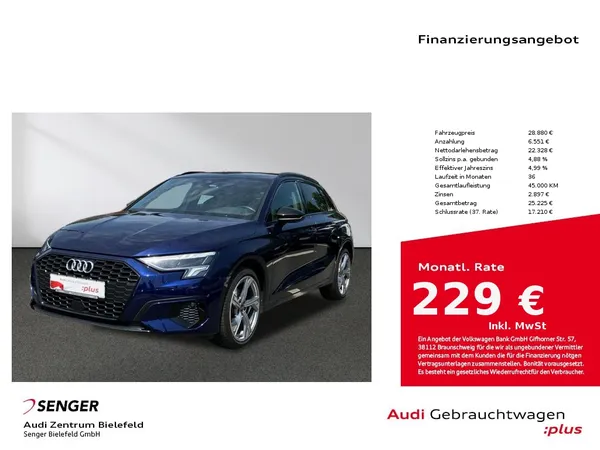 A3 Sportback Advanced 30 TDI Sitzh. MMI LED PDC 