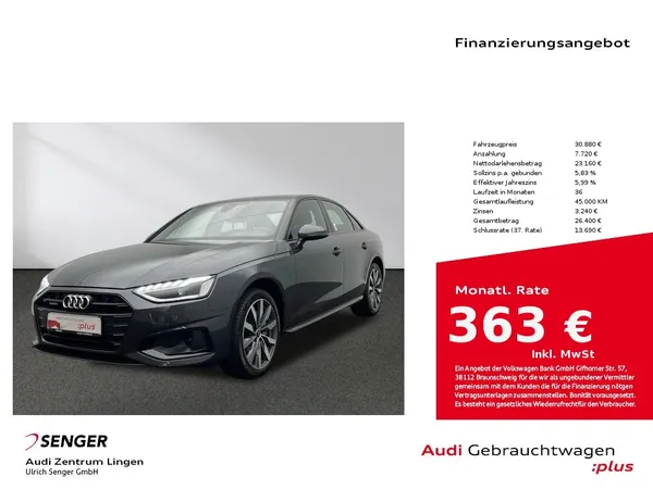 A4 Limousine Advanced 40 TDI quattro MMI LED 