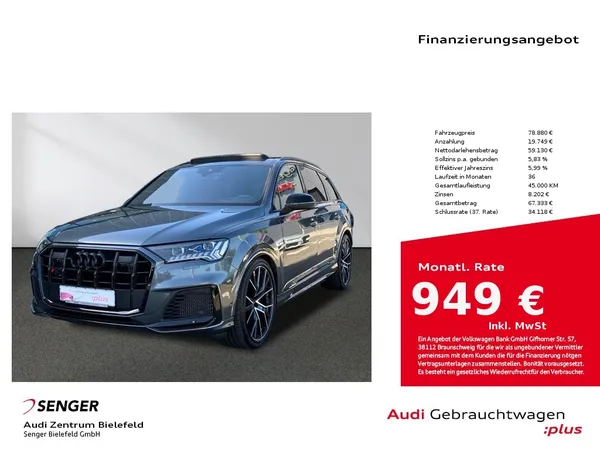 SQ7 4.0 TDI quattro Matrix B&O Pano. AHK 7-Sitze