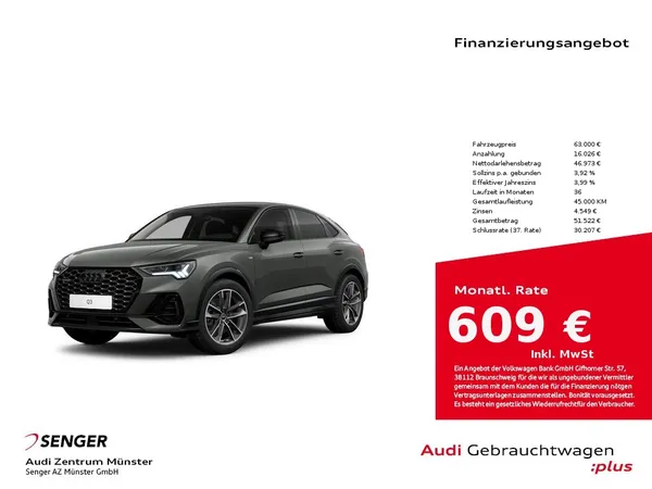 Q3 Sportback S line S 40 TFSI quattro 140(190) k