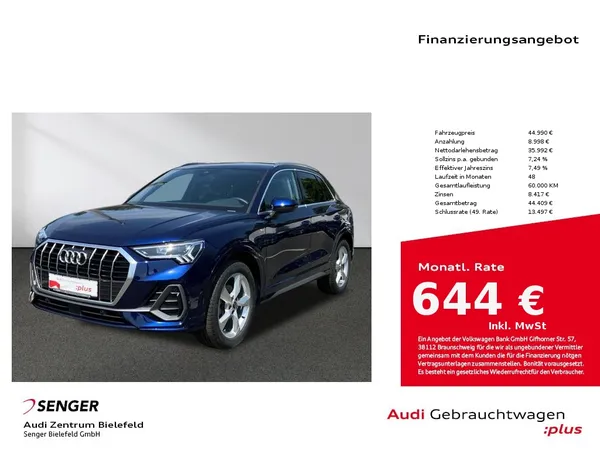 Q3 S line 35 TFSI MMI LED AHK Abstandstempomat 
