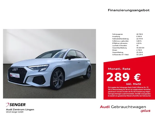 A3 Sportback S line 35 TFSI MMI LED Sitzheizung 