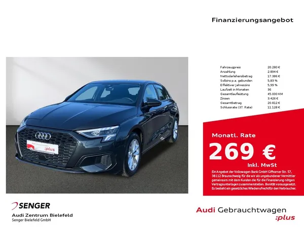 A3 Sportback 30 TDI MMI LED Smartphone-Interface