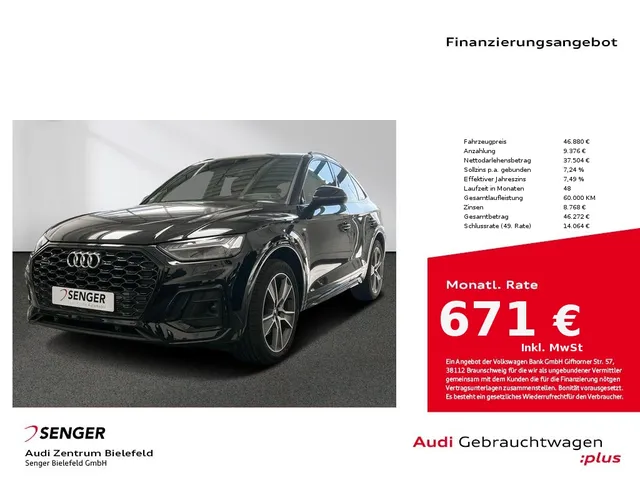 Audi Q5 Sportback S line 40 TDI quattro Matrix Pano. 