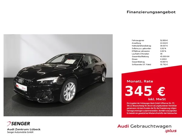 A5 Sportback 40 TFSI quattro S line Navi Matrix 