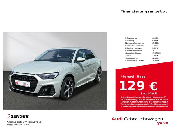 A1 Sportback S line 25 TFSI S tronic MMI LED 