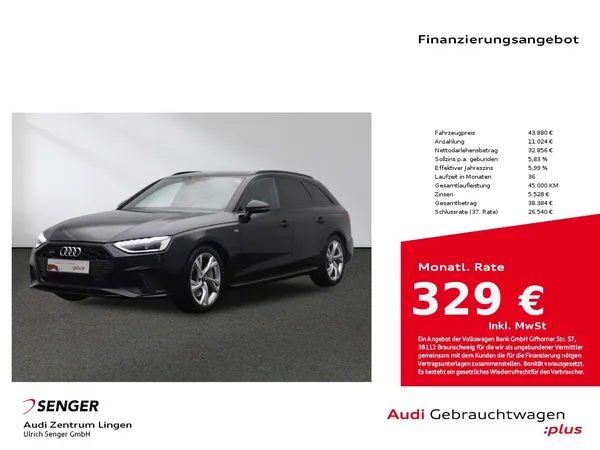 A4 Avant S line 45 TFSI quattro MMI LED AHK 