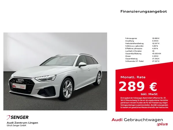 A4 Avant S line 45 TFSI quattro MMI LED AHK 