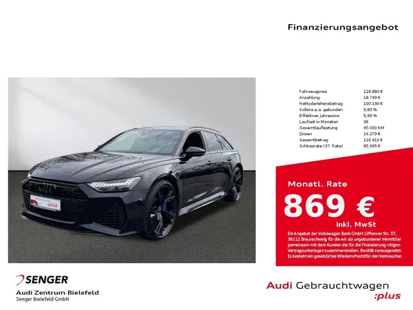 RS6 Avant 4,0 TFSI quattro RS-Dynamikpaket plus 