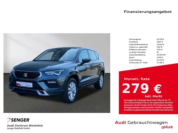 Ateca Style 2.0 TDI 4x4 CarPlay LED AHK Sitzhzg.
