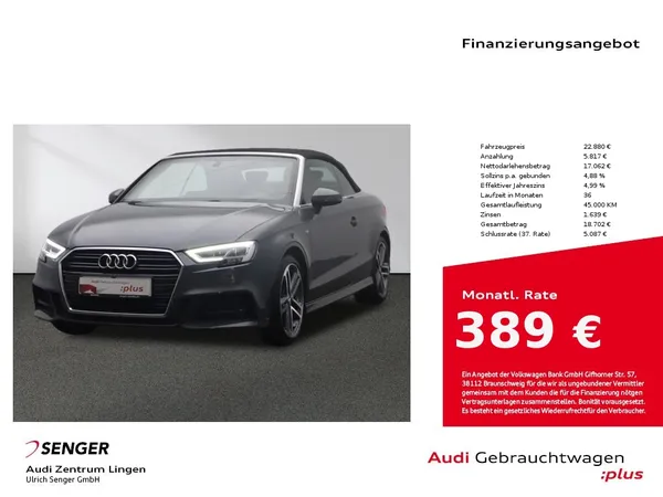 A3 Cabriolet 35 TFSI S-Line LED MMIplus RFK 
