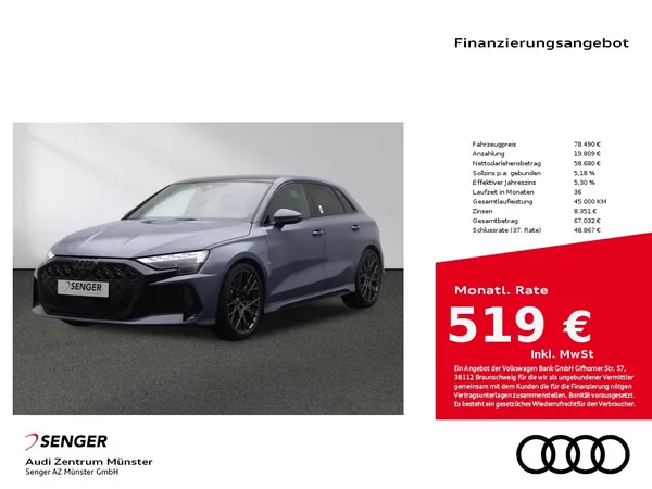 RS3 Sportback S tronic Leder Navi Kamera Matrix 
