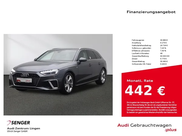 A4 Avant S line 40 TDI S tronic MMI LED Panorama