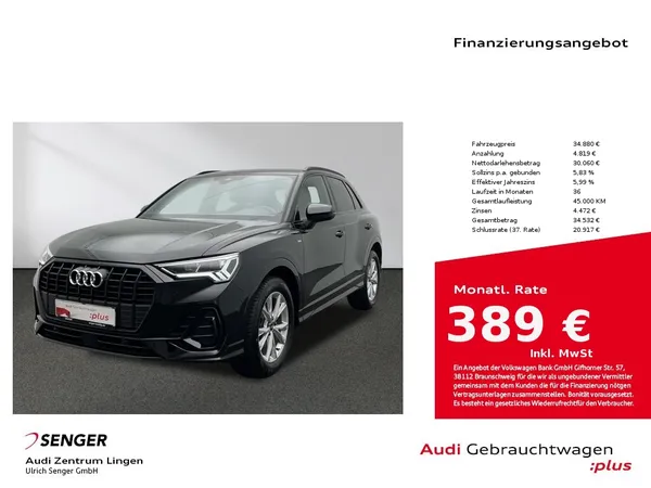 Q3 S line 35 TFSI Sitzhzg. MMI LED AHK Tempomat 