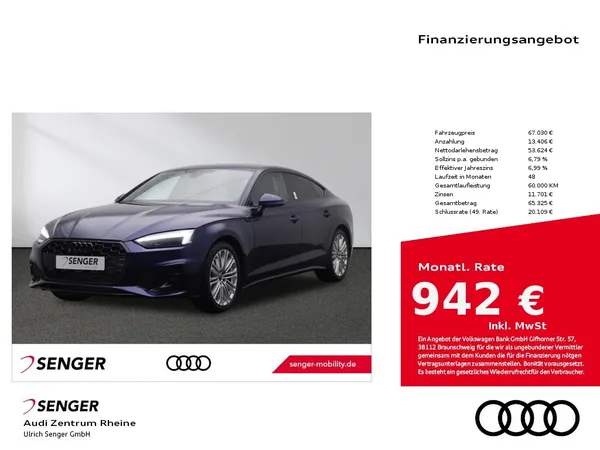 A5 Sportback S line 40 TFSI Business-Paket Navi 