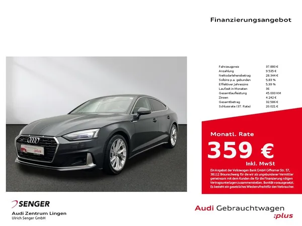 A5 Sportback Advanced 40 TDI quattro MMI LED 