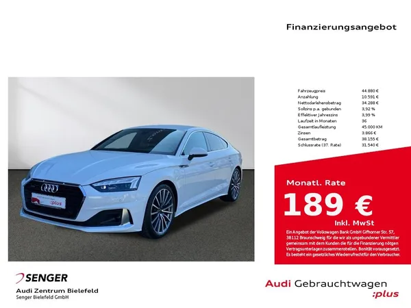 A5 Sportback Advanced 40 TDI quattro MMI Matrix 