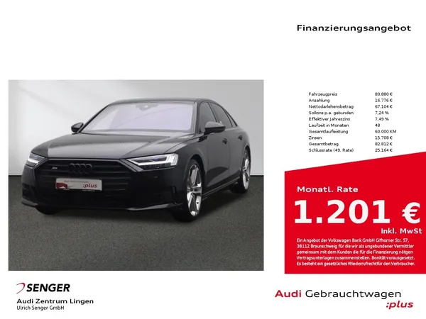 S8 4.0 TFSI quattro Matrix-LED Panorama B&O AHK 