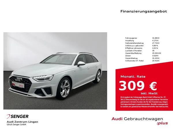 A4 Avant S line 35 TFSI Sitzhzg. MMI LED AHK 