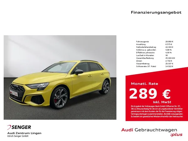 A3 Sportback 45 TFSI e S line S tronic MMI LED 